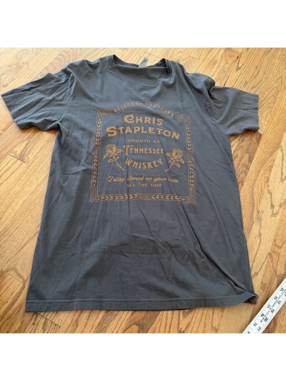 NEXT LEVEL MENS GRAY CHRIS STAPLETON T SHIRT LARGE
